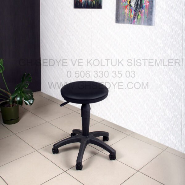 Plastik Ayak Arkalıksız Uzman Tabure Siyah