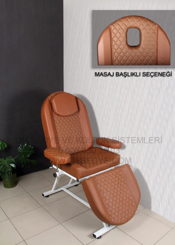 Feel 2 Bakım Koltuğu Taba Kapitone Masaj Başlık Beyaz