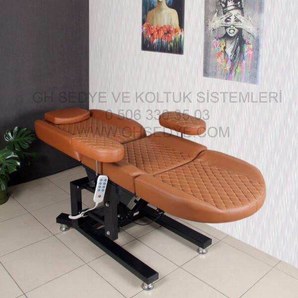Legend 3 Motorlu Bakım Sedyesi Taba Kapitone Siyah - Görsel 2