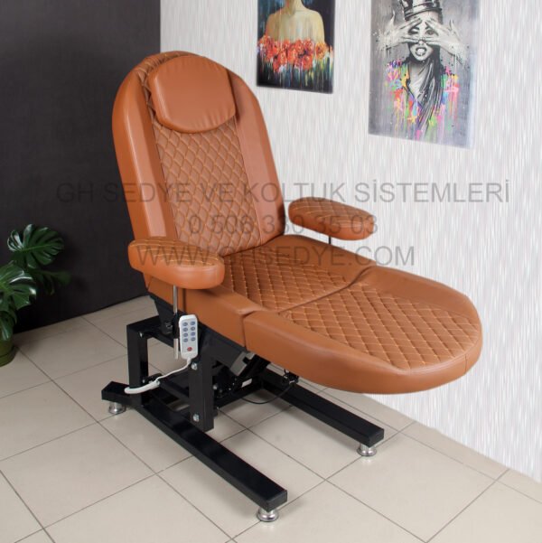 Legend 3 Motorlu Bakım Sedyesi Taba Kapitone Siyah - Görsel 3