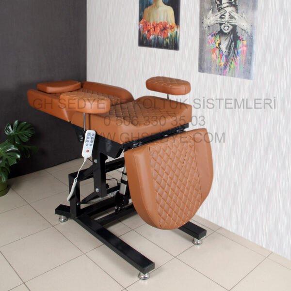 Legend 3 Motorlu Bakım Sedyesi Taba Kapitone Siyah - Görsel 4