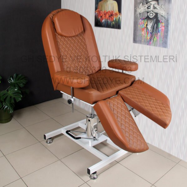 Special 3 Hidrolik Sedye Taba Kapitone Çift Ayak / Beyaz