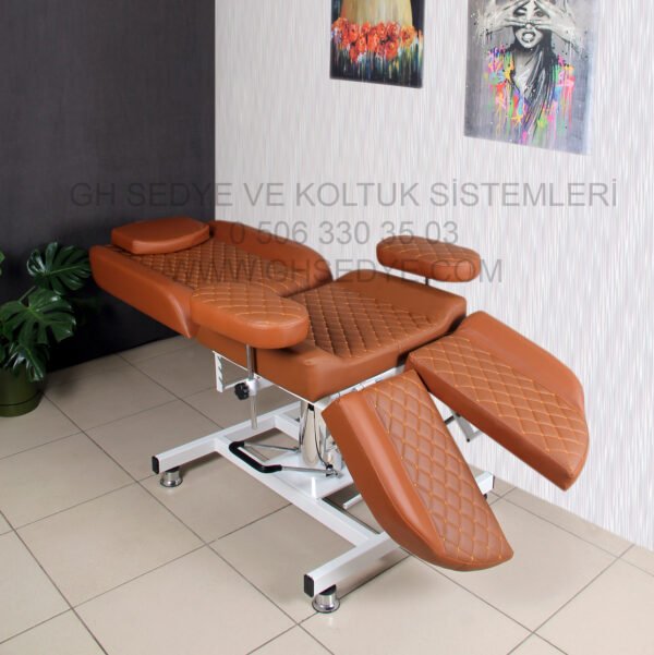 Special 3 Hidrolik Sedye Taba Kapitone Çift Ayak / Beyaz - Görsel 2