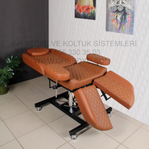 Special 3 Hidrolik Sedye Taba Kapitone Çift Ayak / Siyah - Görsel 2