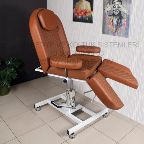 Special 3 Hidrolik Sedye Taba Kapitone Çift Ayak / Beyaz - Görsel 3