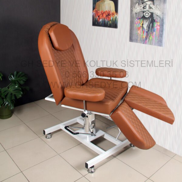 Special 3 Hidrolik Sedye Taba Kapitone Çift Ayak / Beyaz - Görsel 4